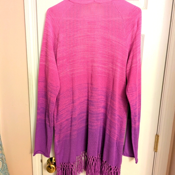 LILLY PULITZER NWT XL Tatum Ombre Fringe Cardigan Sweater - Picture 7 of 7